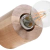 Wohnliche Wandlampe JAZLEAN Holz Ø10cm rund für E27
