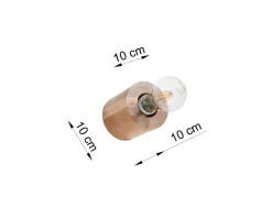 Wohnliche Wandlampe JAZLEAN Holz Ø10cm rund für E27