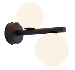 Wohnliche Wandleuchte Glas Metall G9 2-flammig T:24 cm