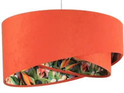 Wohnzimmer Hängelampe Orange Bunt Stoff rund Ø50cm