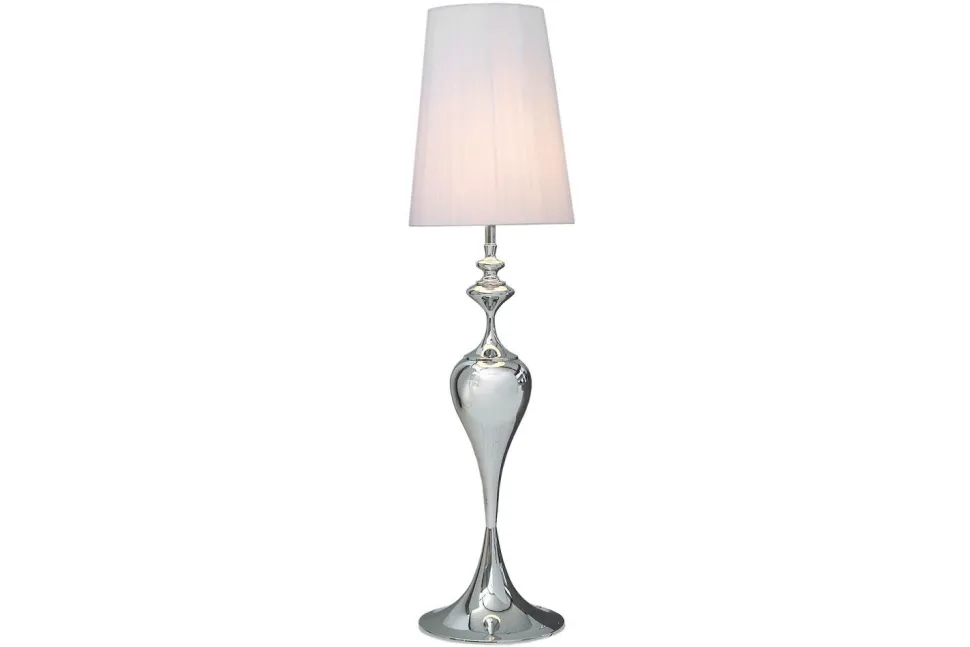 Wohnzimmer Stehlampe LUCIE Silber Weiß 160cm elegant