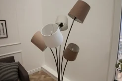 Wohnzimmer Stehlampe Modern Weiß Braun Beige LEVELS