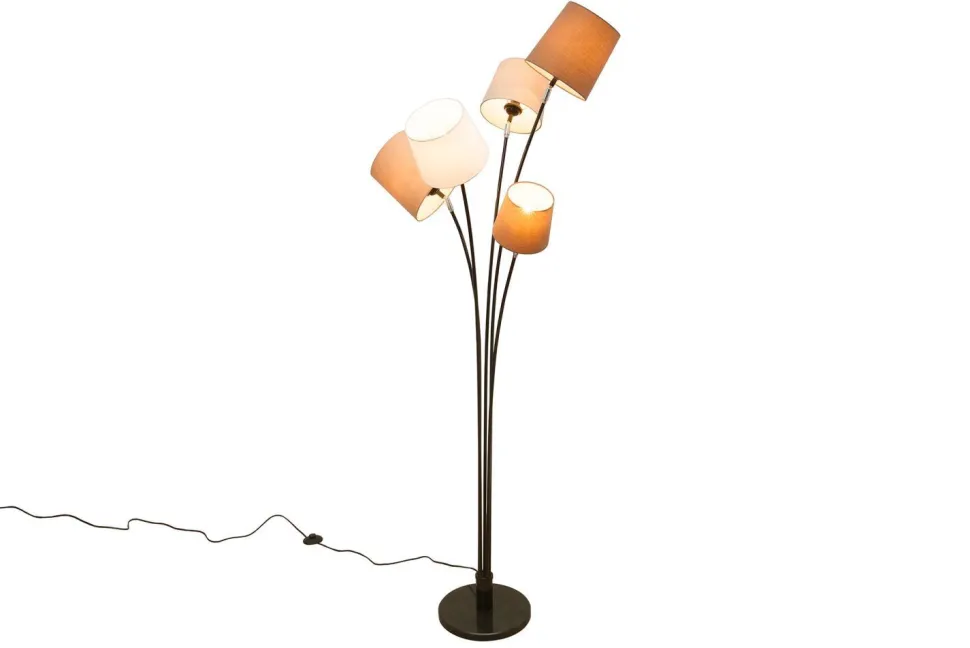 Wohnzimmer Stehlampe Modern Weiß Braun Beige LEVELS