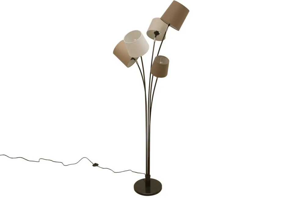 Wohnzimmer Stehlampe Modern Weiß Braun Beige LEVELS