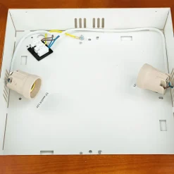 Wohnzimmerlampe Braun Weiß Holz Deckenleuchte