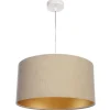 Wohnzimmerlampe Esstischleuchte Beige Gold Stoff