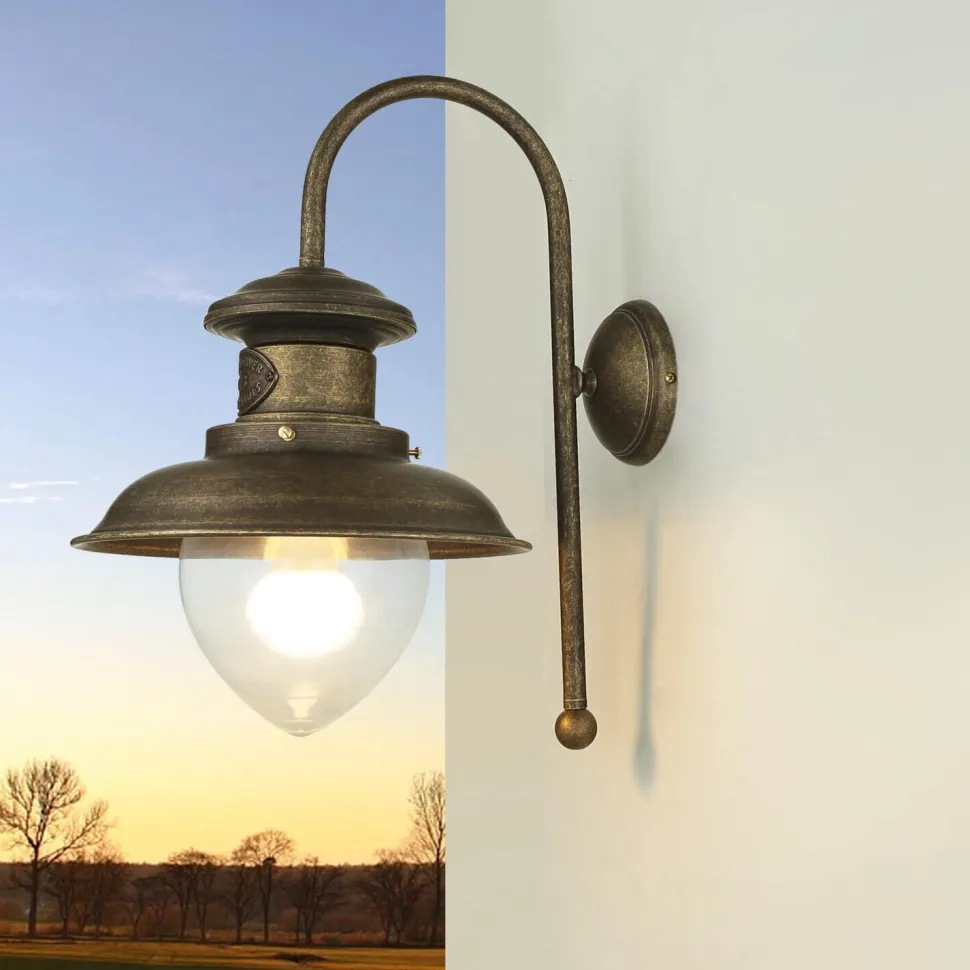 XL Außenwandleuchte Amalfi Echt-Messing Handarbeit