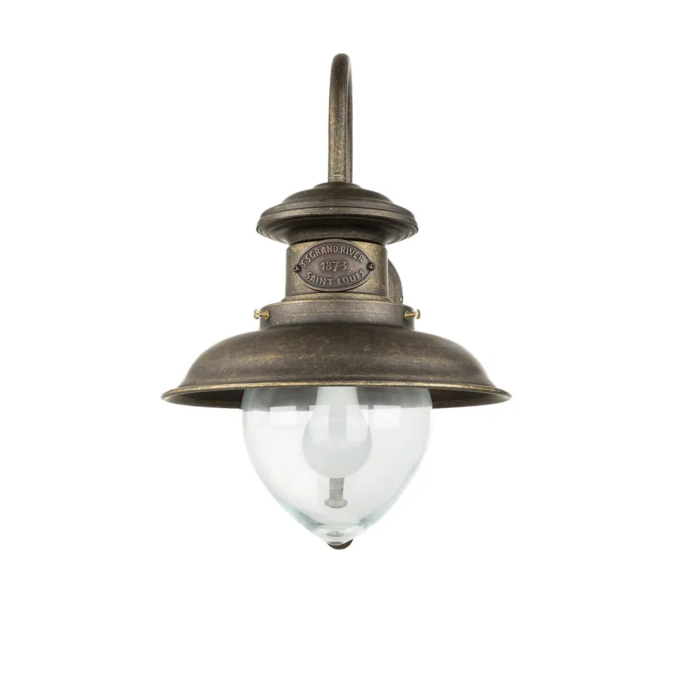 XL Außenwandleuchte Amalfi Echt-Messing Handarbeit