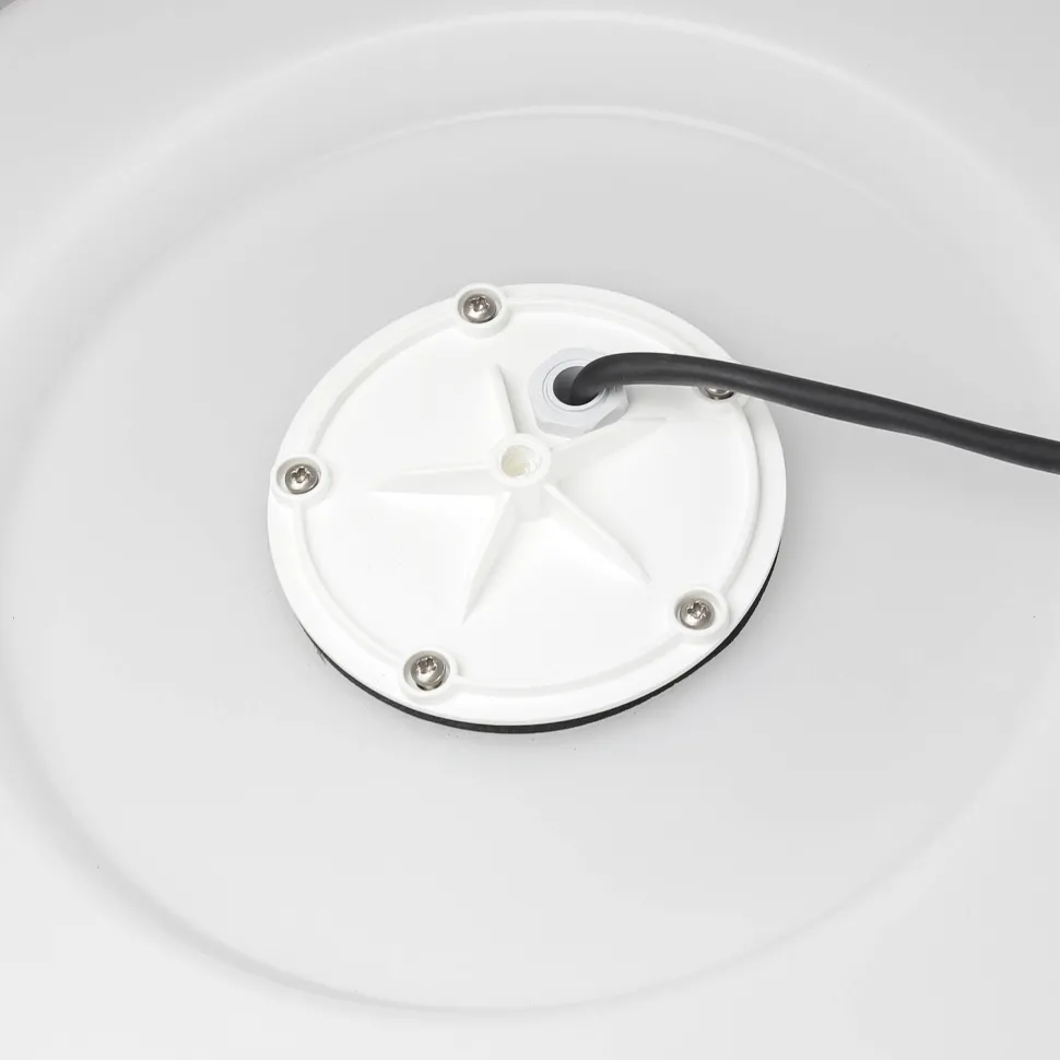 XXL Gartenlampe in Weiß Kugel Schirm Ø80cm