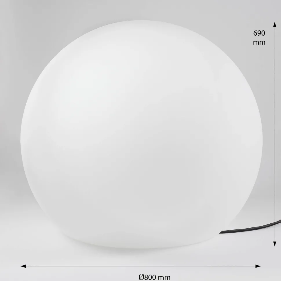 XXL Gartenlampe in Weiß Kugel Schirm Ø80cm