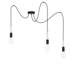 XXL Hängelampe Spider verstellbar L:400 cm E27 Schwarz