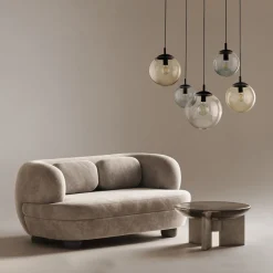 XXL Hängeleuchte Rauchglas H: 220 cm B: 400 cm verstellbar