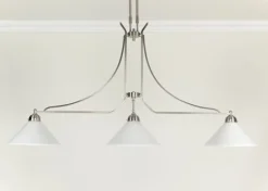 XXL Pendelleuchte Messing Glas E27 136 cm Nickel Weiß