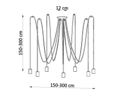 XXL Pendelleuchte Schwarz verstellbar bis 3 m E27
