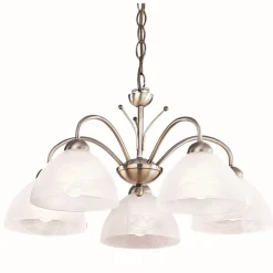 Zeitlos Deckenleuchte 5-flmg. messing-farben