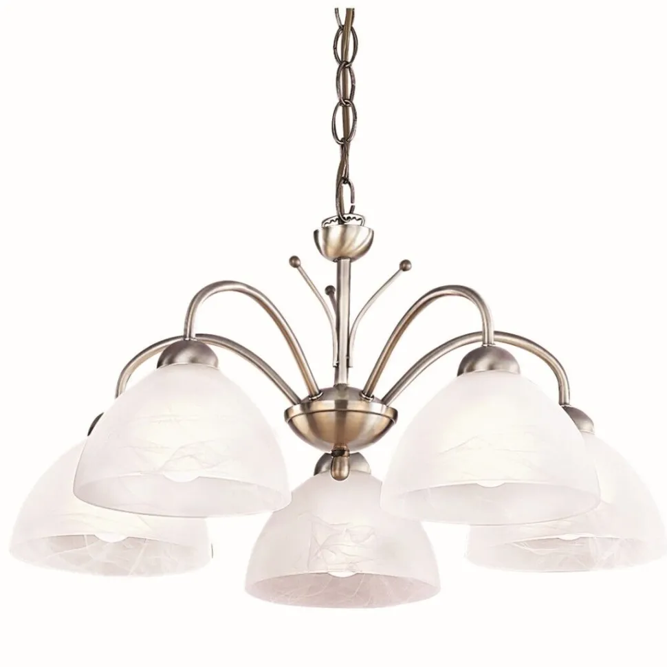 Zeitlos Deckenleuchte 5-flmg. messing-farben