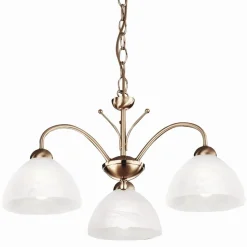 Zeitlos Deckenleuchte 3-flmg. messing-farben