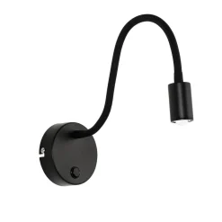 Zeitlose LED Wandlampe Schwarz Metall flexibler Arm