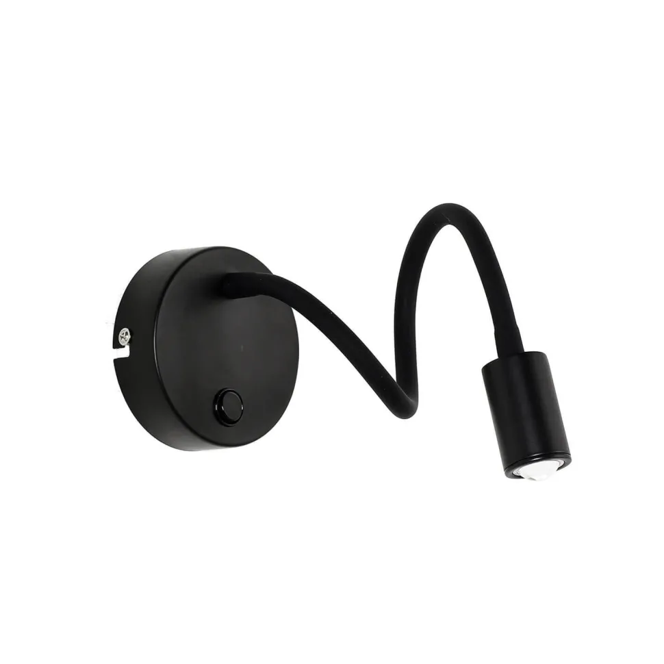 Zeitlose LED Wandlampe Schwarz Metall flexibler Arm