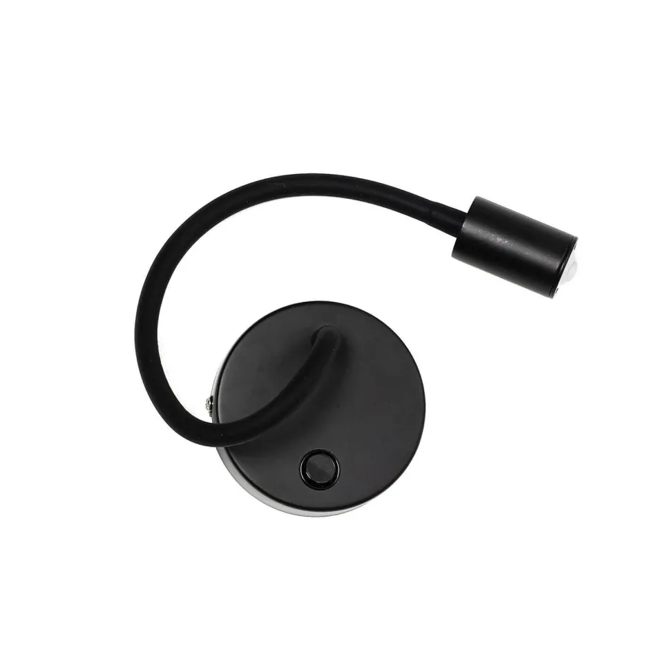 Zeitlose LED Wandlampe Schwarz Metall flexibler Arm