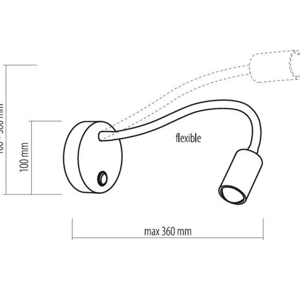 Zeitlose LED Wandlampe Schwarz Metall flexibler Arm