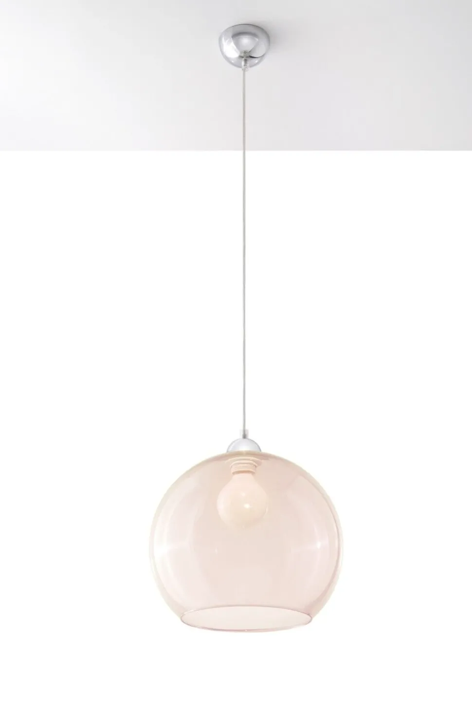 Zeitlose runde Pendelleuchte Hängelampe in Zart-Orange