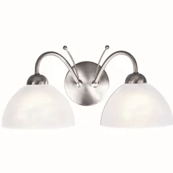 Zeitlose Wandleuchte 2-flmg. silbern